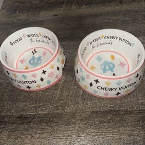 Chewy Vuitton water and food bowl